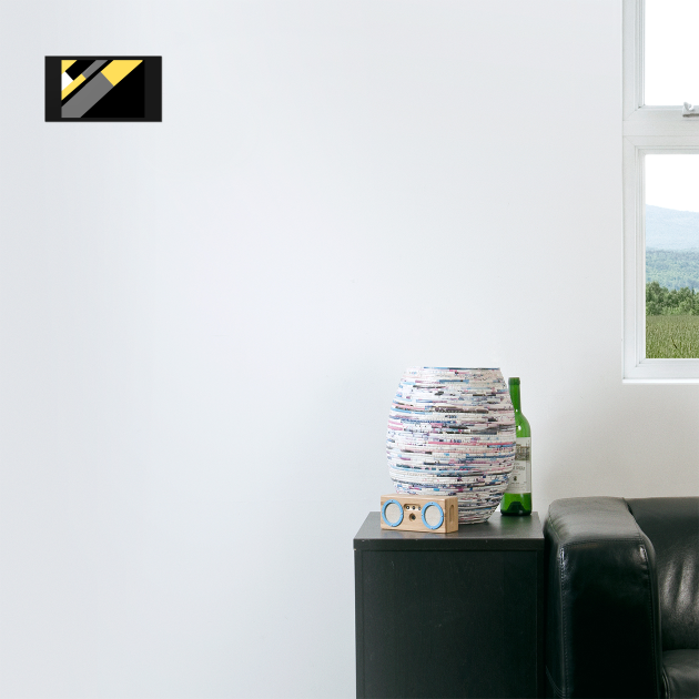 Yellow,  White, Black, and Grey Rectangle and Triangle pattern by BirdsnStuff